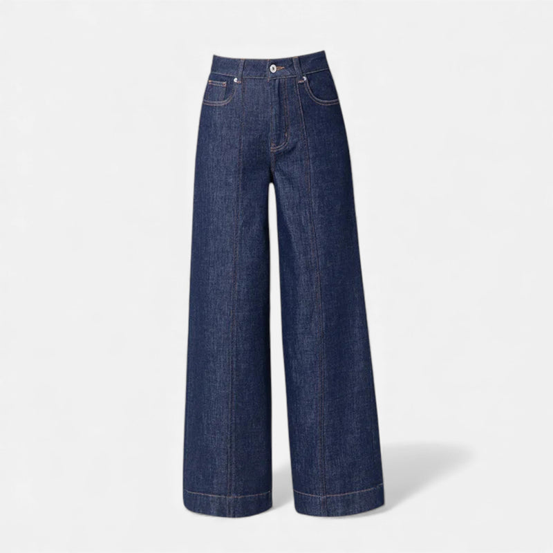 High Waist Wide Leg Jeans-jeans > wide leg jeans-Laventaire-Laventaire