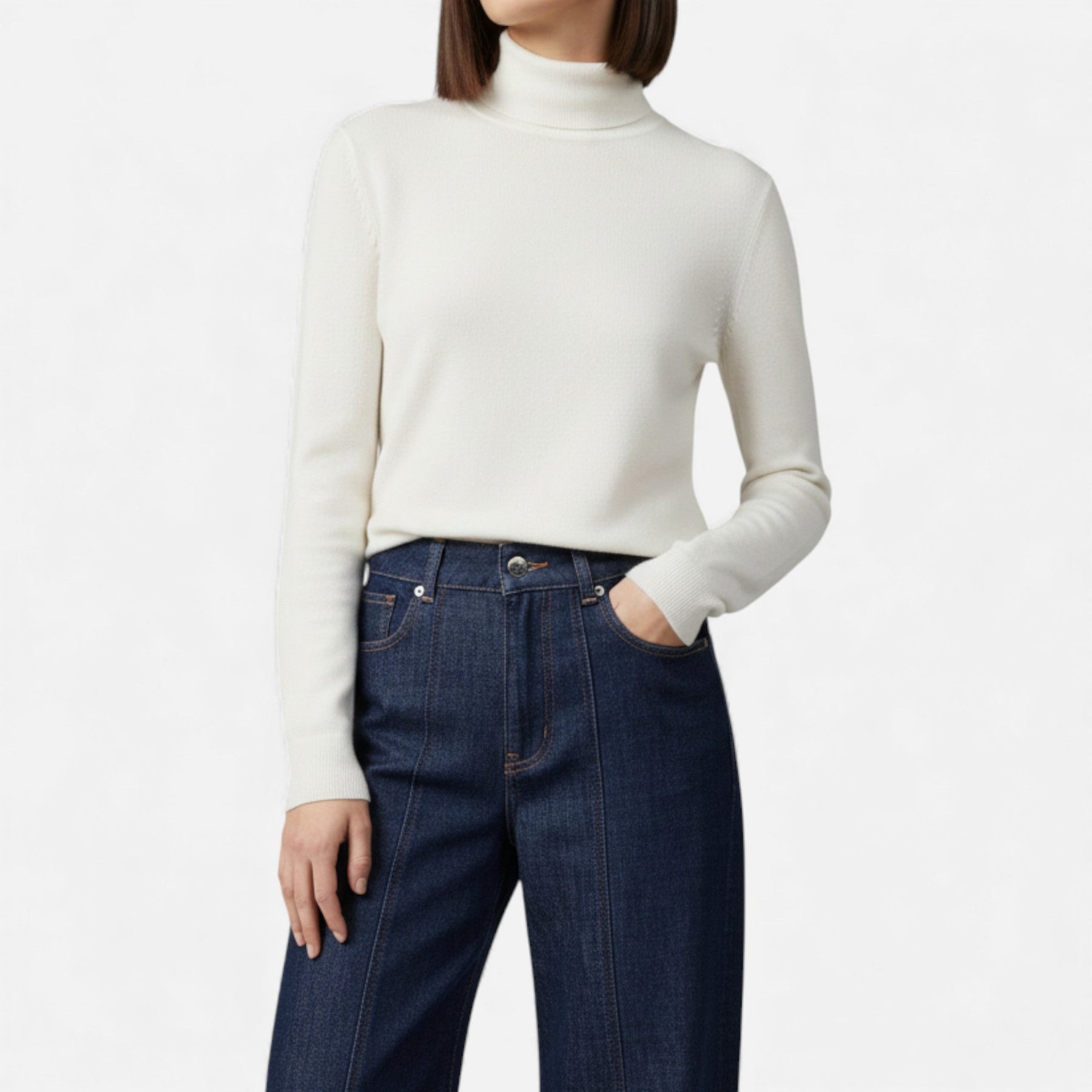 High Waist Wide Leg Jeans-jeans > wide leg jeans-Laventaire-Laventaire