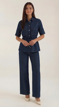 High Waisted Casual Trousers-trousers > casual trousers-Laventaire-Laventaire