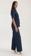 High Waisted Casual Trousers-trousers > casual trousers-Laventaire-Laventaire