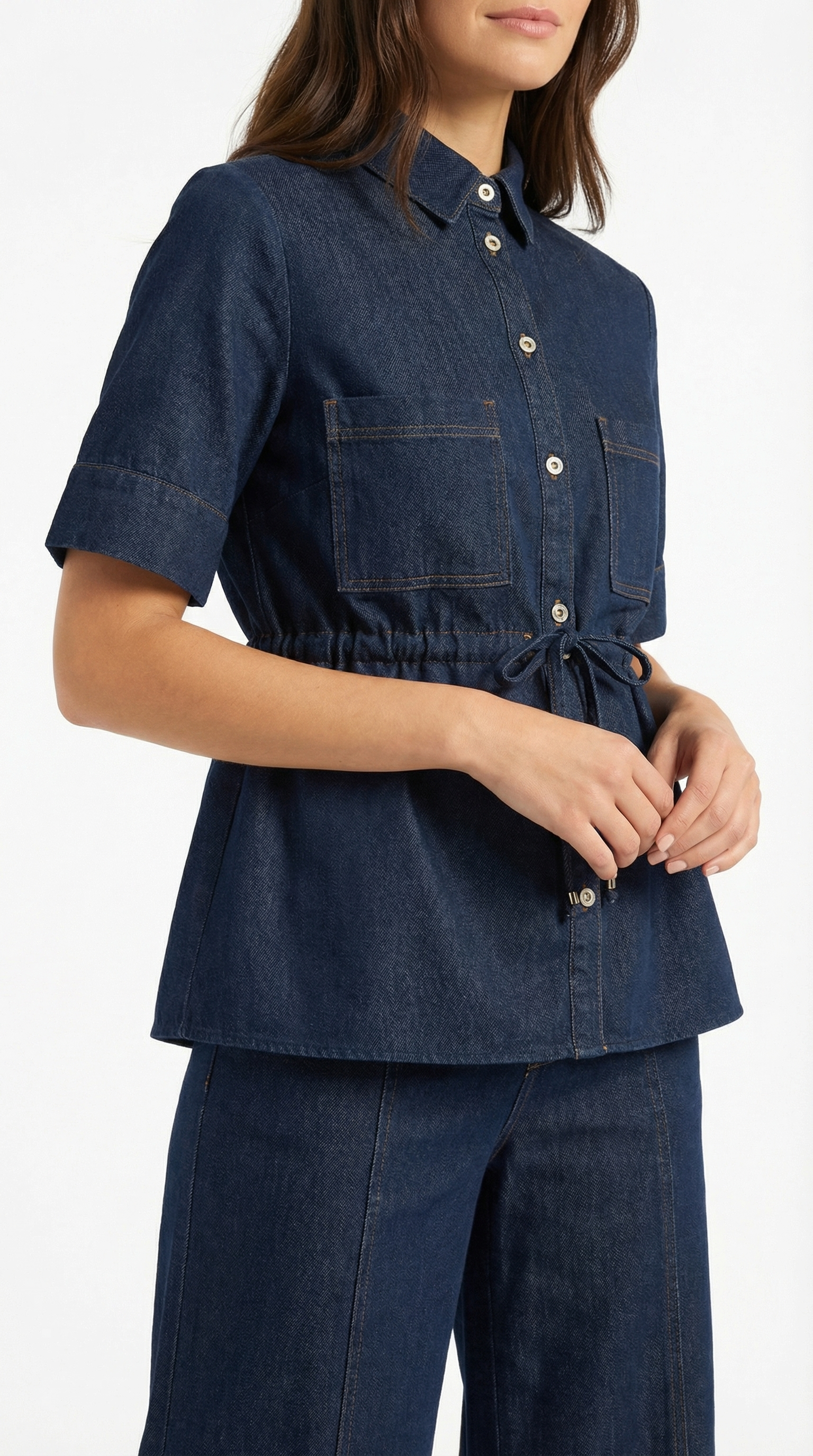 High Waisted Casual Trousers-trousers > casual trousers-Laventaire-Laventaire