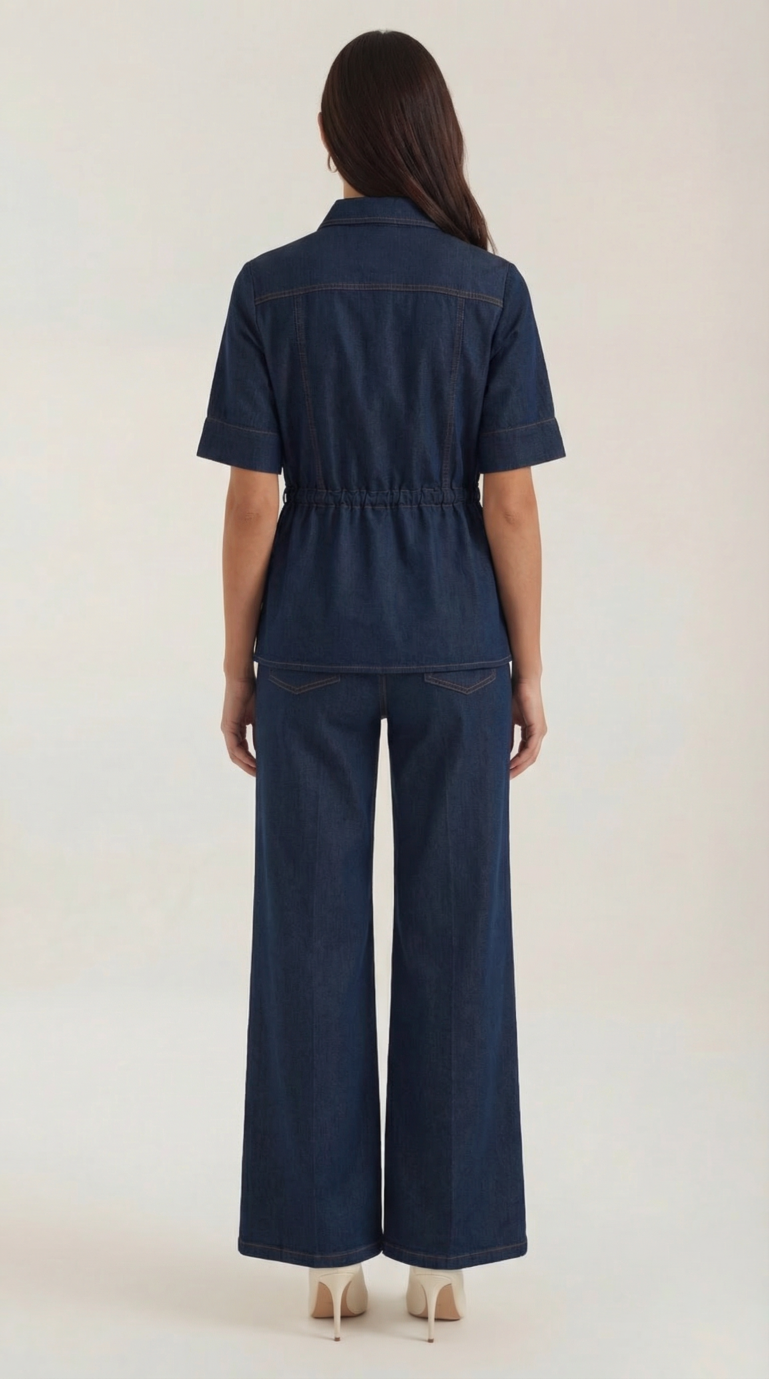High Waisted Casual Trousers-trousers > casual trousers-Laventaire-Laventaire