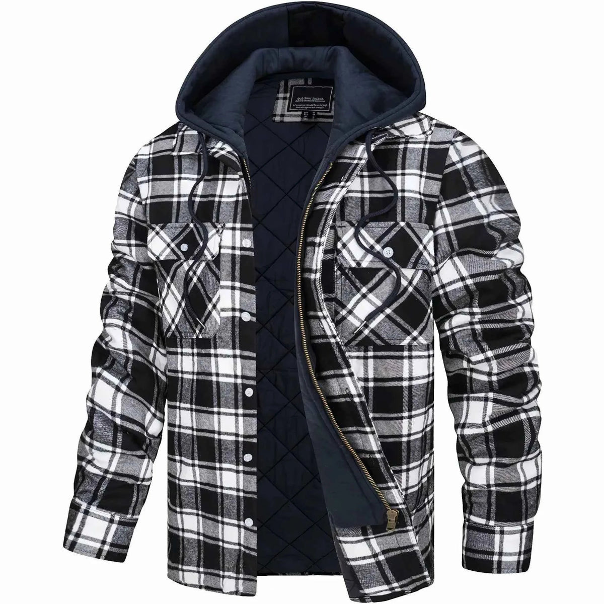 Hooded Casual Fit Jacket-jackets > hooded jacket-Laventaire-Black-S-Laventaire