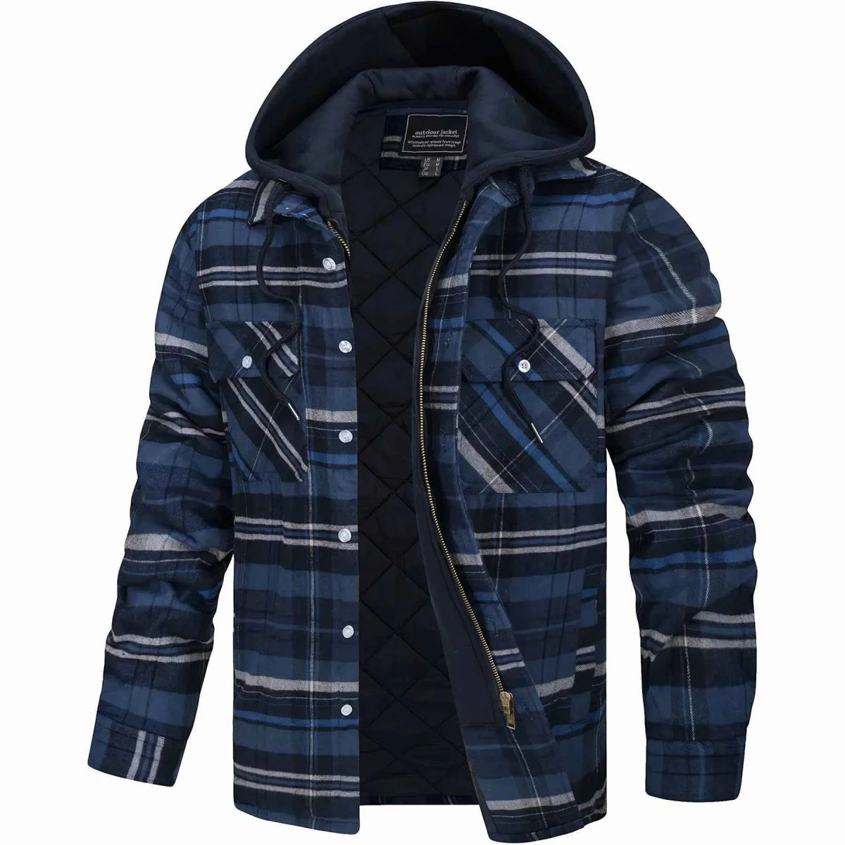 Hooded Casual Fit Jacket-jackets > hooded jacket-Laventaire-Navy Blue-S-Laventaire