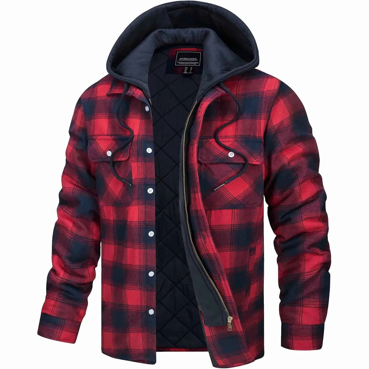 Hooded Casual Fit Jacket-jackets > hooded jacket-Laventaire-Red-S-Laventaire