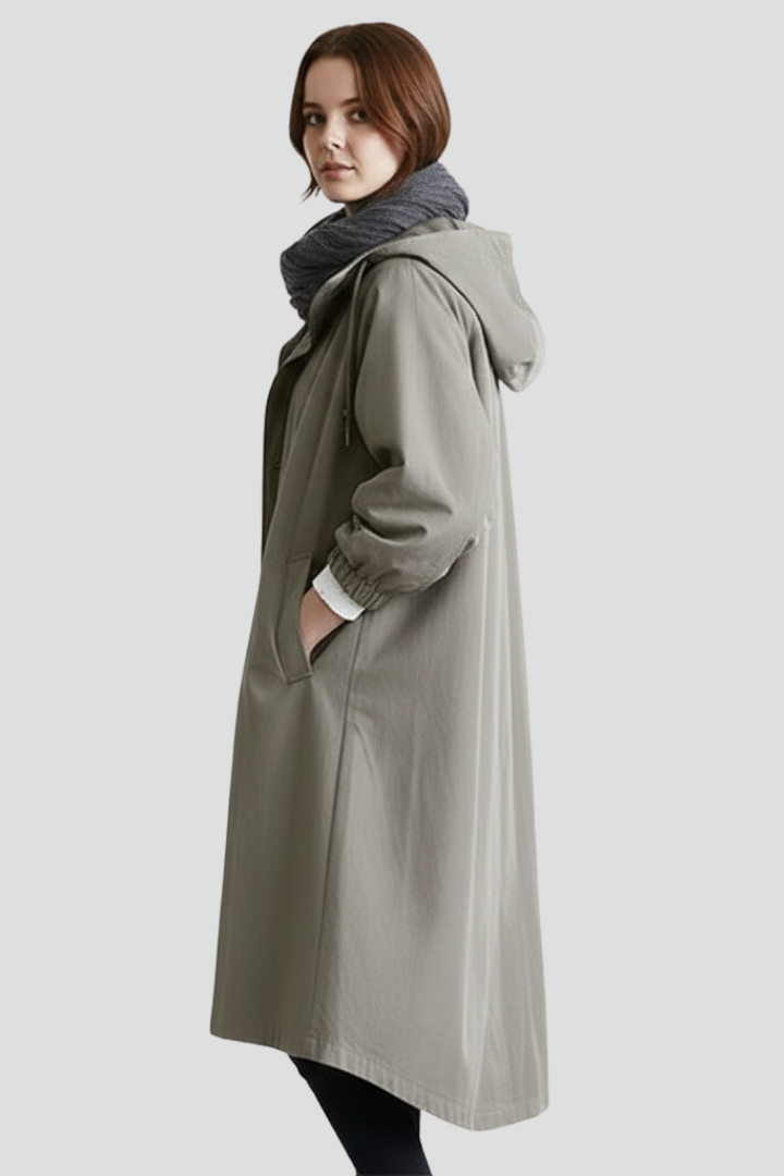 Hooded Long Coat-coats > long coat-Laventaire-Laventaire