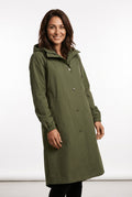 Hooded Long Coat-coats > long coat-Laventaire-Army Green-S-Laventaire