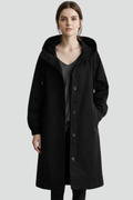 Hooded Long Coat-coats > long coat-Laventaire-Black-S-Laventaire