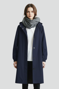Hooded Long Coat-coats > long coat-Laventaire-Navy Blue-S-Laventaire
