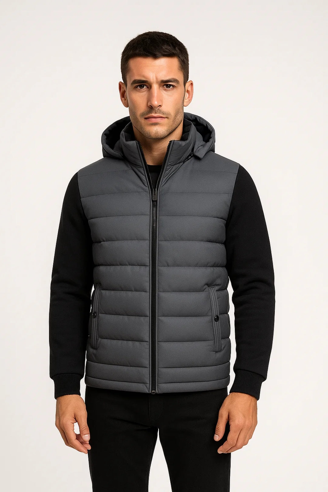 Hooded Quilted Jacket-jackets > hooded jackets > quilted jackets-Laventaire-Laventaire