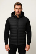 Hooded Quilted Jacket-jackets > hooded jackets > quilted jackets-Laventaire-Black-S-Laventaire