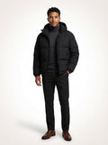 Hooded Relaxed Fit Jacket-jackets > hooded jacket-Laventaire-Black-S-Laventaire