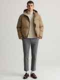 Hooded Relaxed Fit Jacket-jackets > hooded jacket-Laventaire-Khaki-S-Laventaire