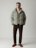 Hooded Relaxed Fit Jacket-jackets > hooded jacket-Laventaire-Light Olive-S-Laventaire