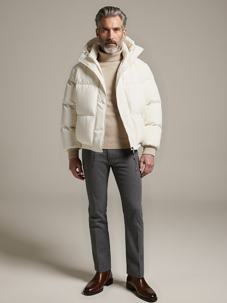 Hooded Relaxed Fit Jacket-jackets > hooded jacket-Laventaire-Off White-S-Laventaire