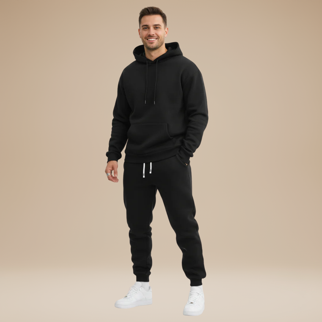 Hoodie Jogger Set Casual-sets > hoodie jogger set-Laventaire-Black-S-Laventaire