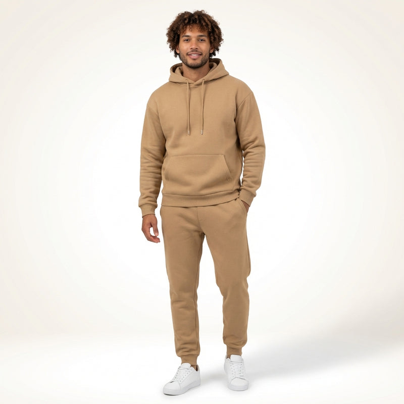 Hoodie Jogger Set Casual-sets > hoodie jogger set-Laventaire-Khaki-S-Laventaire