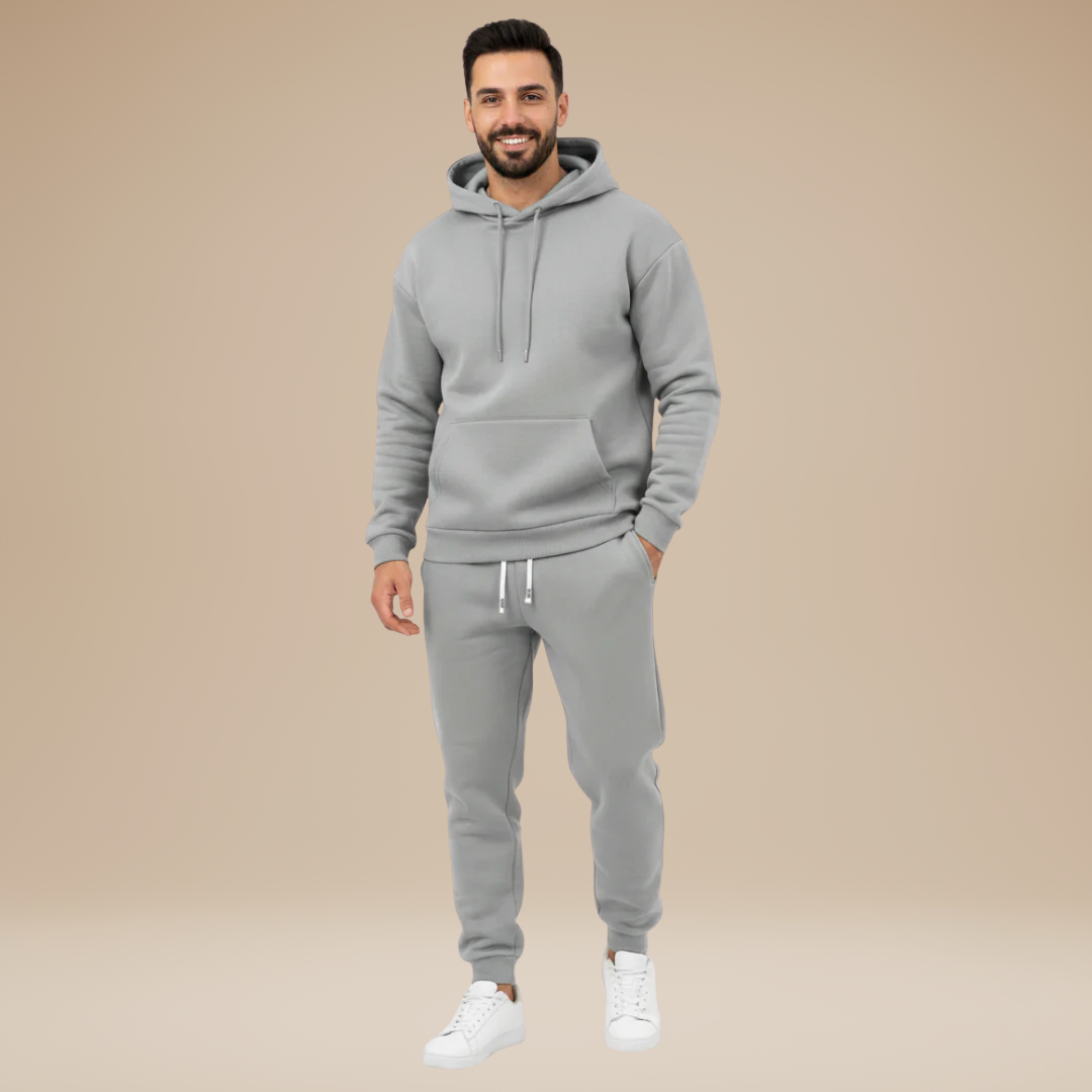 Hoodie Jogger Set Casual-sets > hoodie jogger set-Laventaire-Light Gray-S-Laventaire