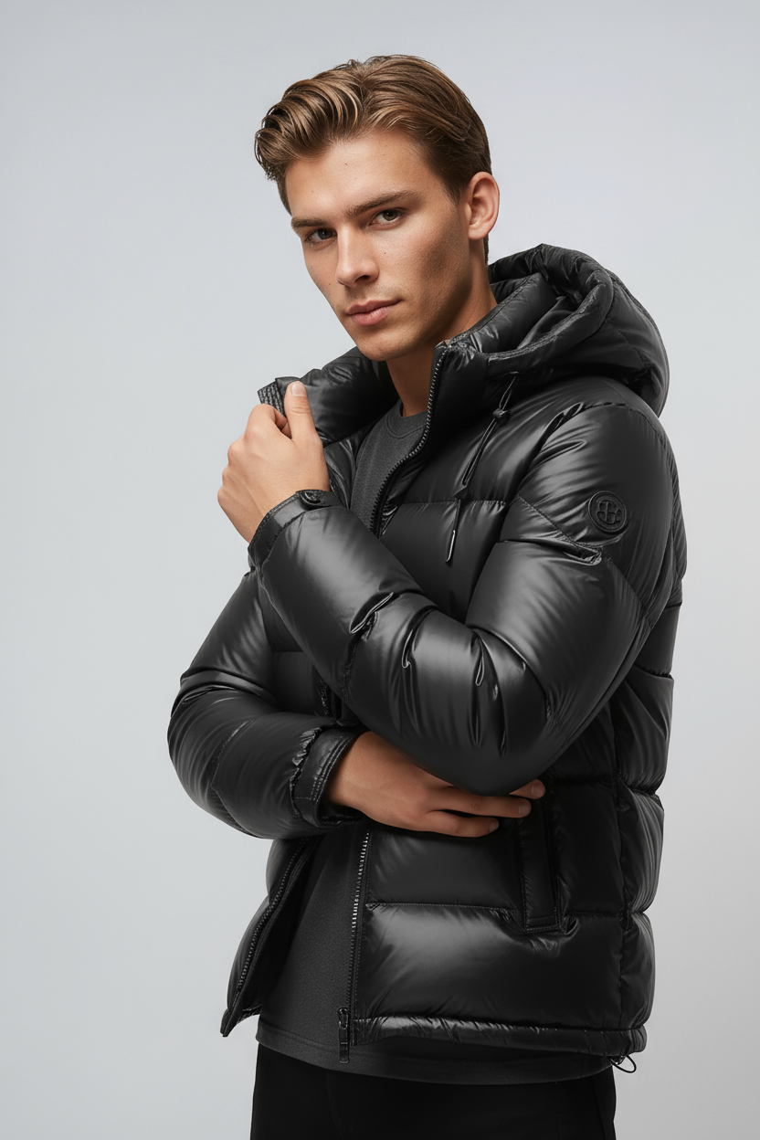 Insulated Hooded Winter Jacket-outerwear > jackets > winter jackets-Laventaire-Laventaire