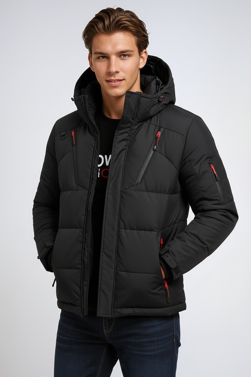 Insulated Winter Jacket-jackets > winter jackets-Laventaire-Black-M-Laventaire