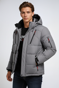Insulated Winter Jacket-jackets > winter jackets-Laventaire-Light Gray-M-Laventaire