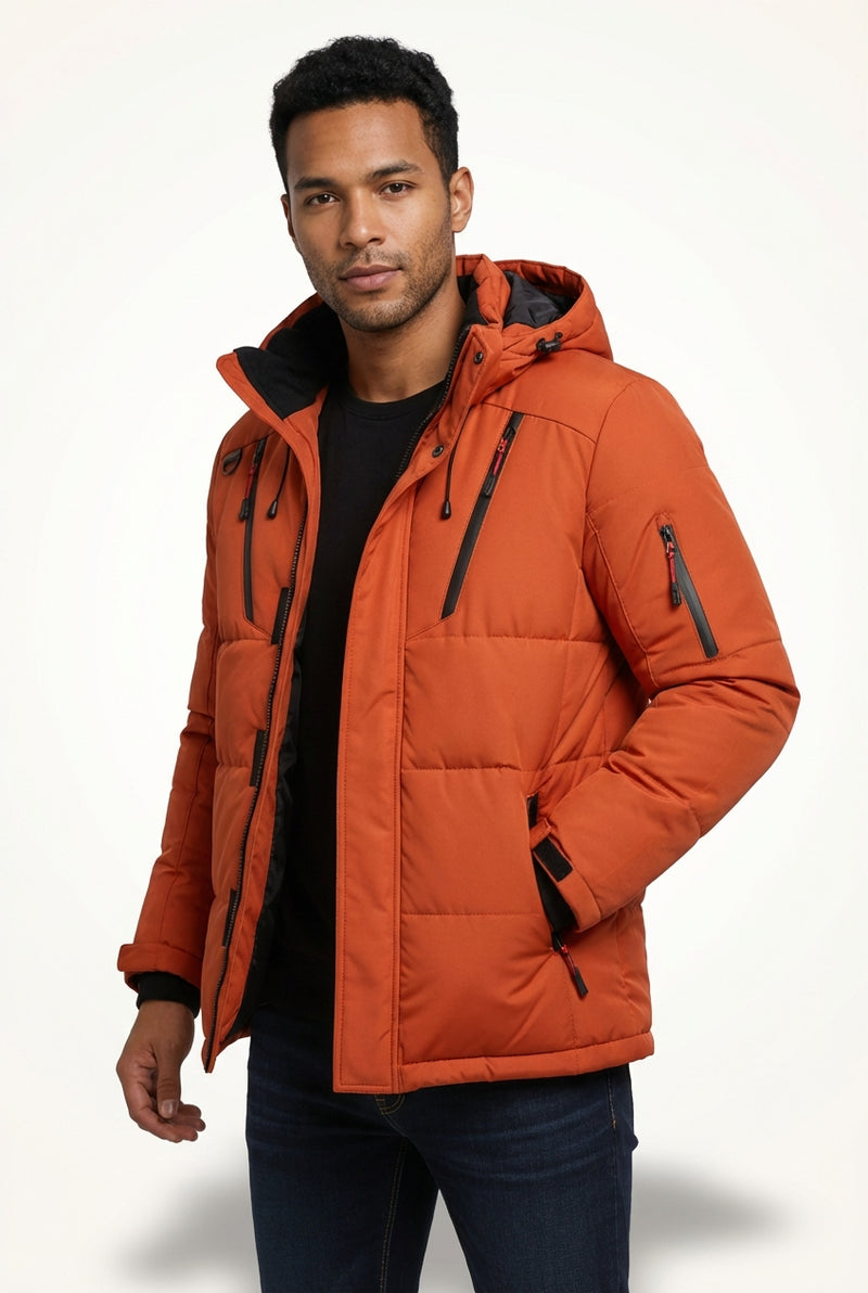 Insulated Winter Jacket-jackets > winter jackets-Laventaire-Orange-M-Laventaire