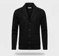 Jacquard Knit Cardigan-cardigans > knit cardigan-Laventaire-Black-S-Laventaire