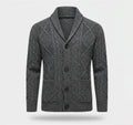 Jacquard Knit Cardigan-cardigans > knit cardigan-Laventaire-Dark Gray-S-Laventaire
