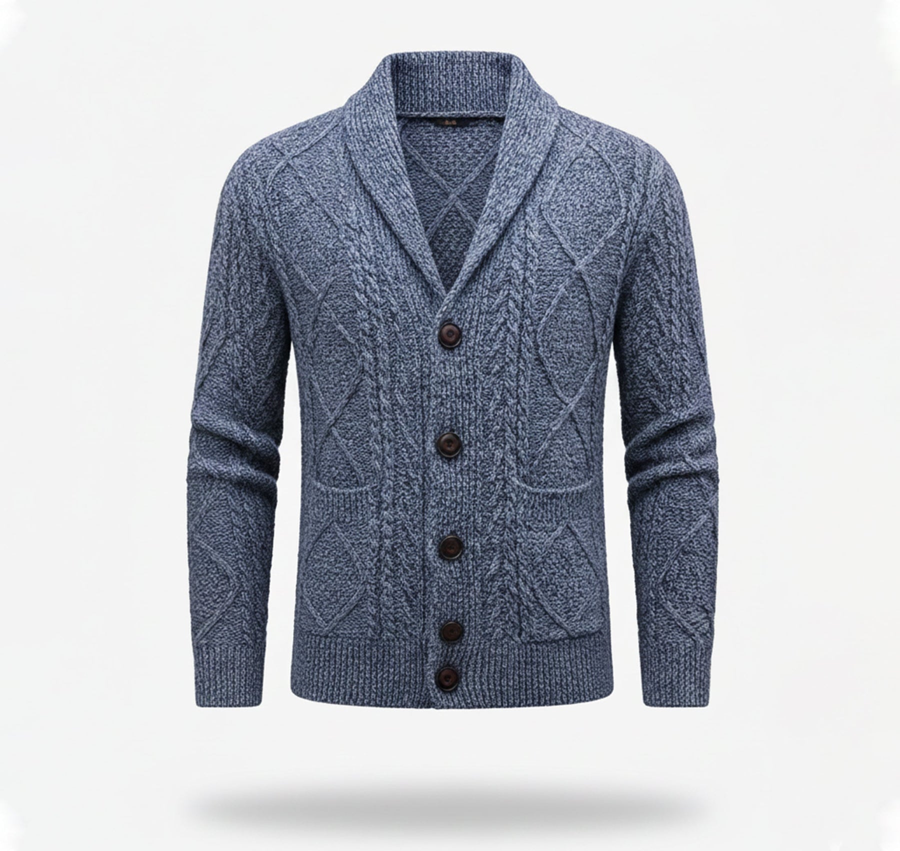 Jacquard Knit Cardigan-cardigans > knit cardigan-Laventaire-Light Blue-S-Laventaire