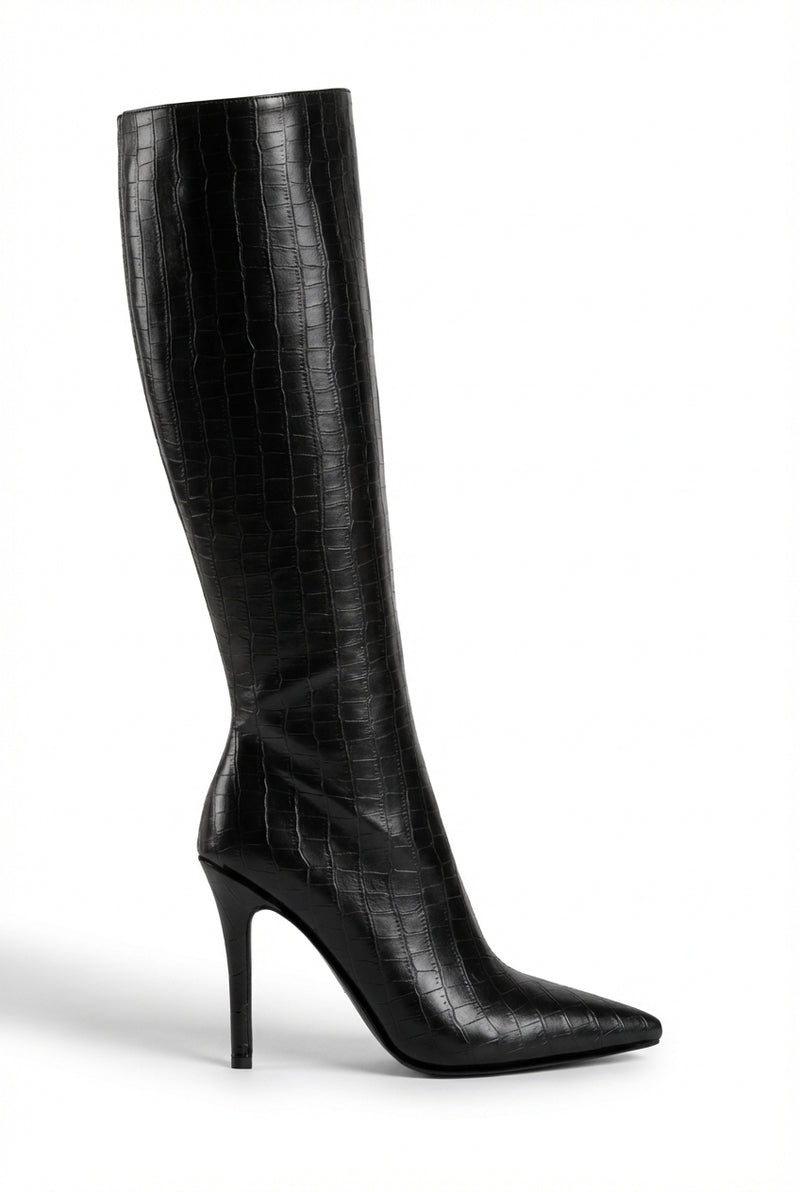 Knee High Stiletto Boots-footwear > boots > knee high boots-Laventaire-Black-36-Laventaire