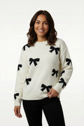 Knitted Sweater With Bow-sweaters > knitted sweater-Laventaire-Laventaire