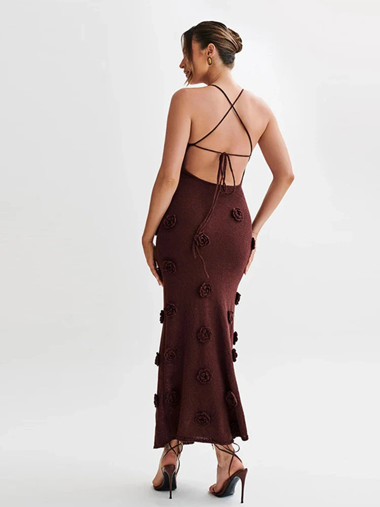 Lace Back Maxi Dress-dresses > maxi dress-Laventaire-Laventaire