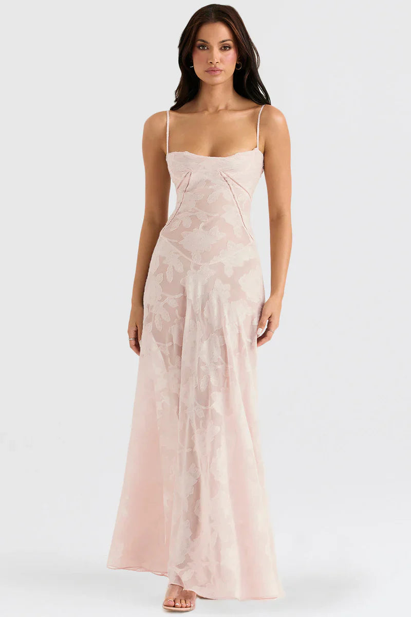 Lace Floral Maxi Dress-dresses > maxi dress-Laventaire-Laventaire