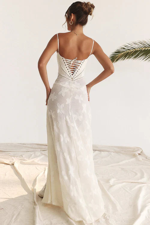 Lace Floral Maxi Dress-dresses > maxi dress-Laventaire-Laventaire