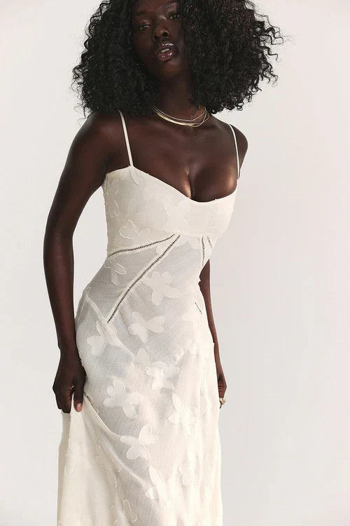Lace Floral Maxi Dress-dresses > maxi dress-Laventaire-Laventaire