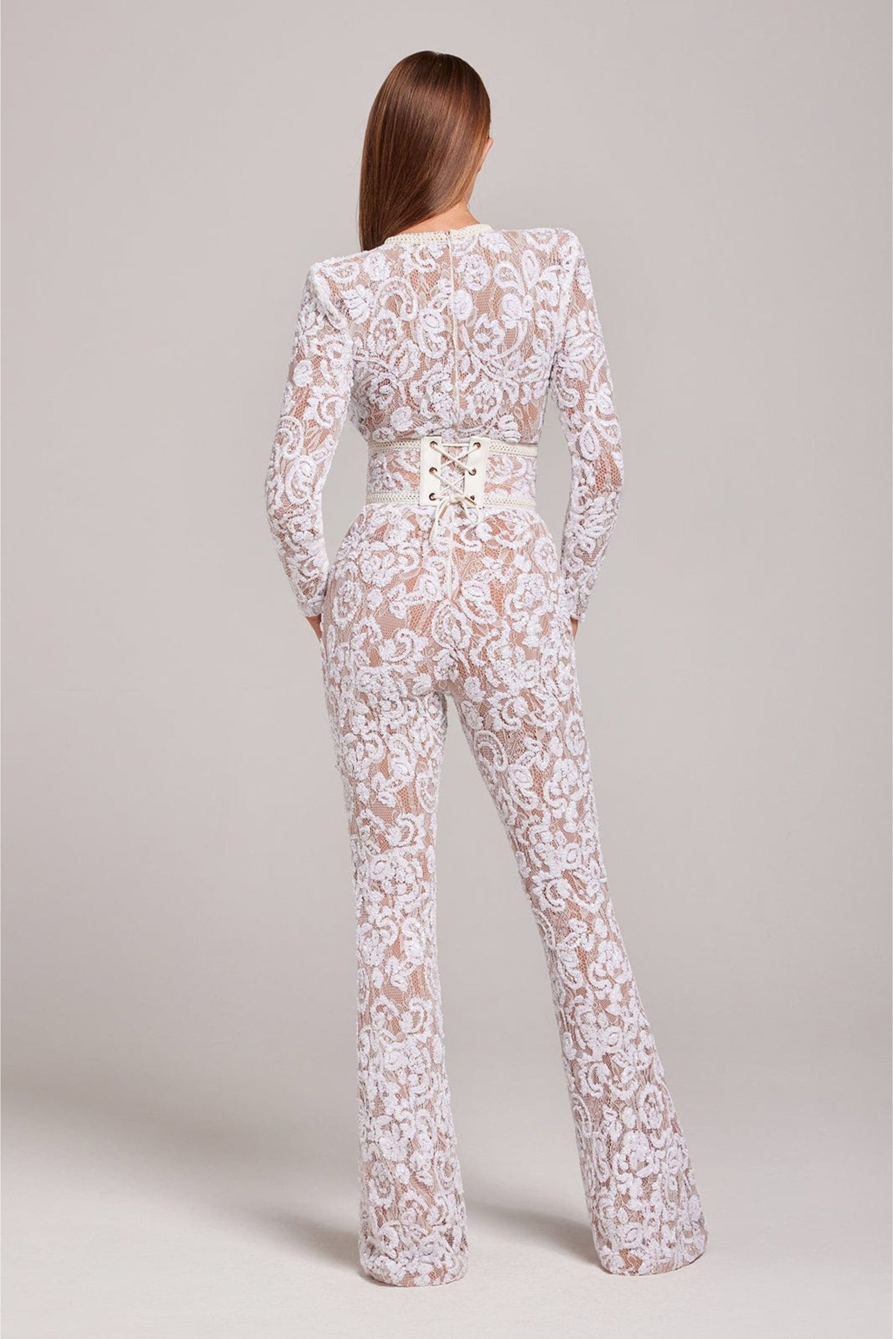 Lace Full-Length Jumpsuit-jumpsuits > full-length jumpsuit-Laventaire-Laventaire