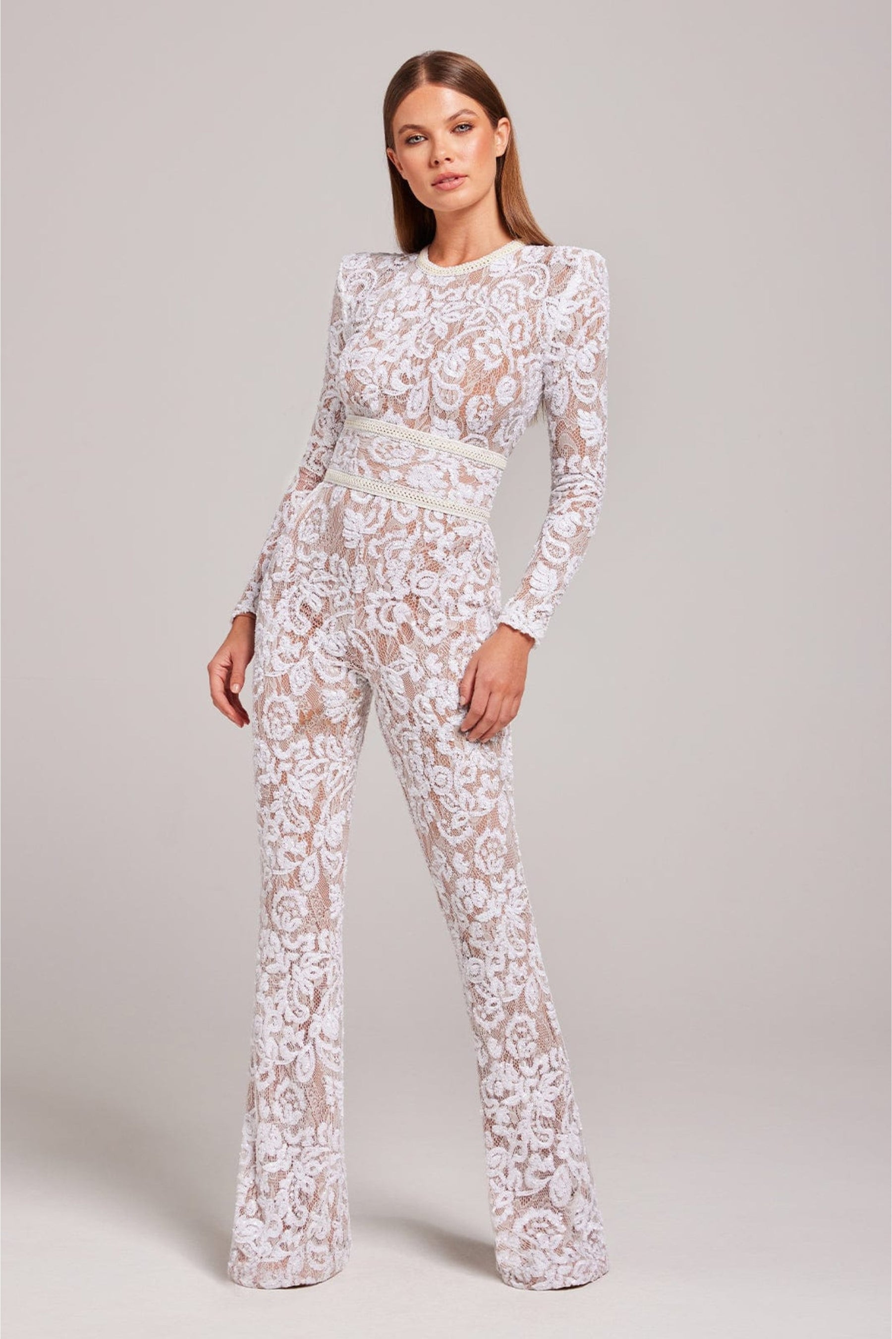 Lace Full-Length Jumpsuit-jumpsuits > full-length jumpsuit-Laventaire-Laventaire