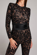 Lace Full-Length Jumpsuit-jumpsuits > full-length jumpsuit-Laventaire-Laventaire