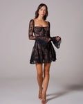Lace Mini Wedding Guest Dress-dresses > wedding guest dress-Laventaire-Laventaire