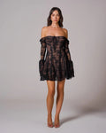 Lace Mini Wedding Guest Dress-dresses > wedding guest dress-Laventaire-Laventaire