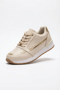 Lace Up Walking Sneakers-footwear > sneakers > walking sneakers-Laventaire-Beige-35-Laventaire