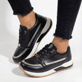 Lace Up Walking Sneakers-footwear > sneakers > walking sneakers-Laventaire-Black-35-Laventaire