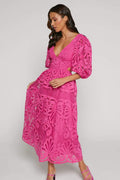 Lace Wedding Guest Dress-dresses > lace dress-Laventaire-Laventaire