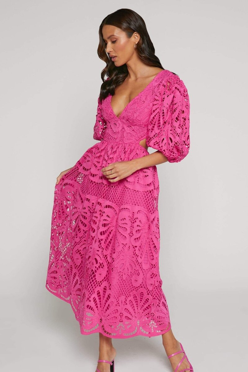Lace Wedding Guest Dress-dresses > lace dress-Laventaire-Laventaire
