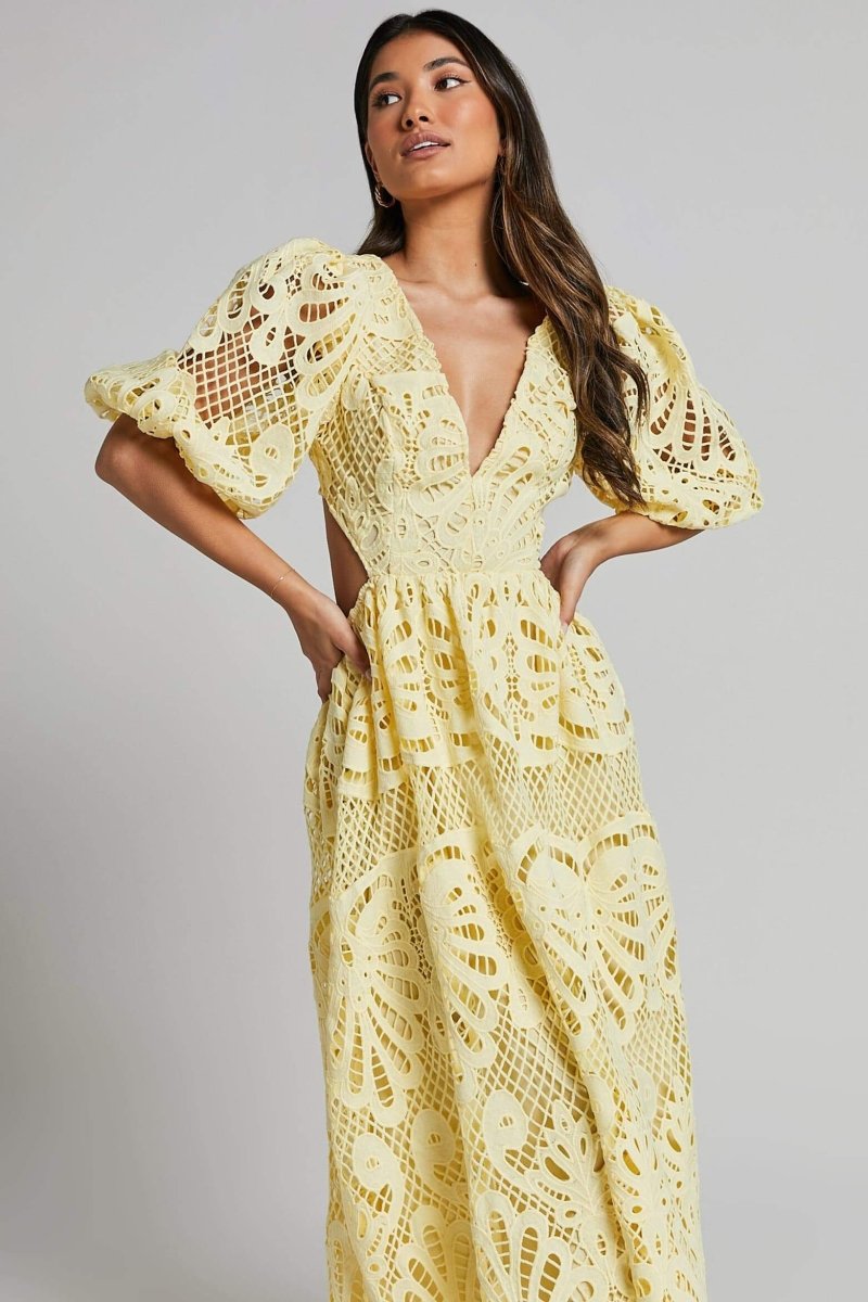 Lace Wedding Guest Dress-dresses > lace dress-Laventaire-Laventaire