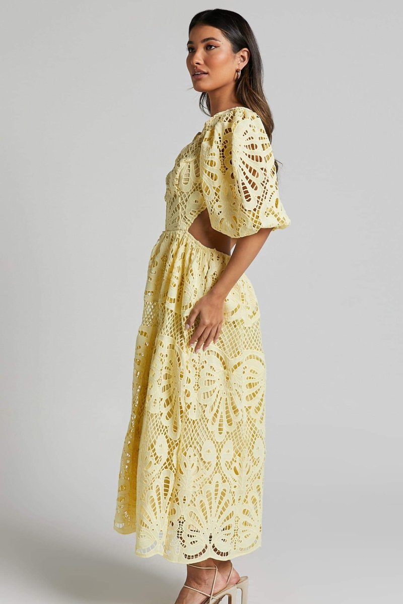 Lace Wedding Guest Dress-dresses > lace dress-Laventaire-Laventaire