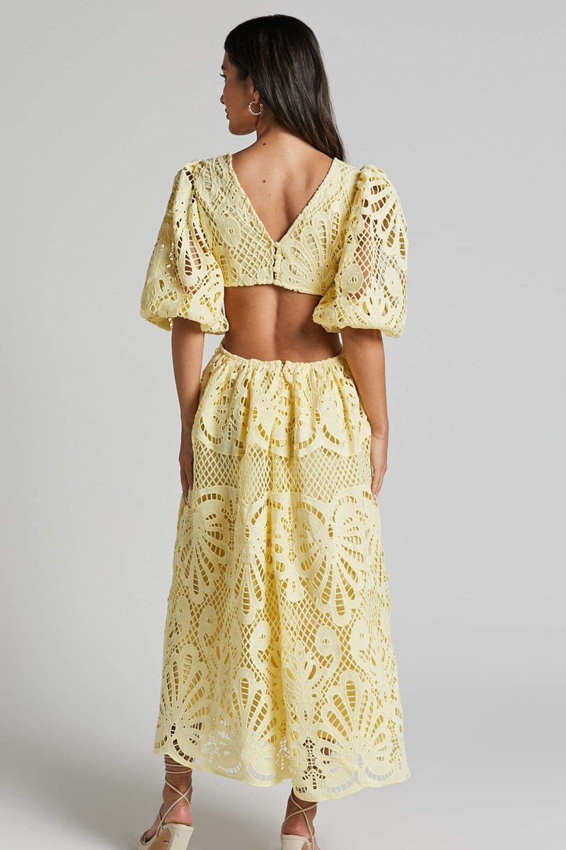 Lace Wedding Guest Dress-dresses > lace dress-Laventaire-Laventaire