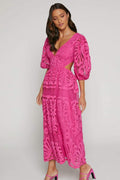 Lace Wedding Guest Dress-dresses > lace dress-Laventaire-Laventaire
