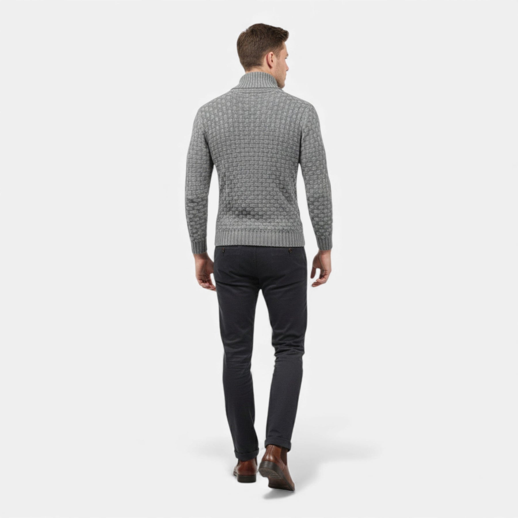 Lapel Casual Sweater-sweaters > lapel sweater-Laventaire-Laventaire