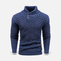 Lapel Casual Sweater-sweaters > lapel sweater-Laventaire-Navy Blue-S-Laventaire